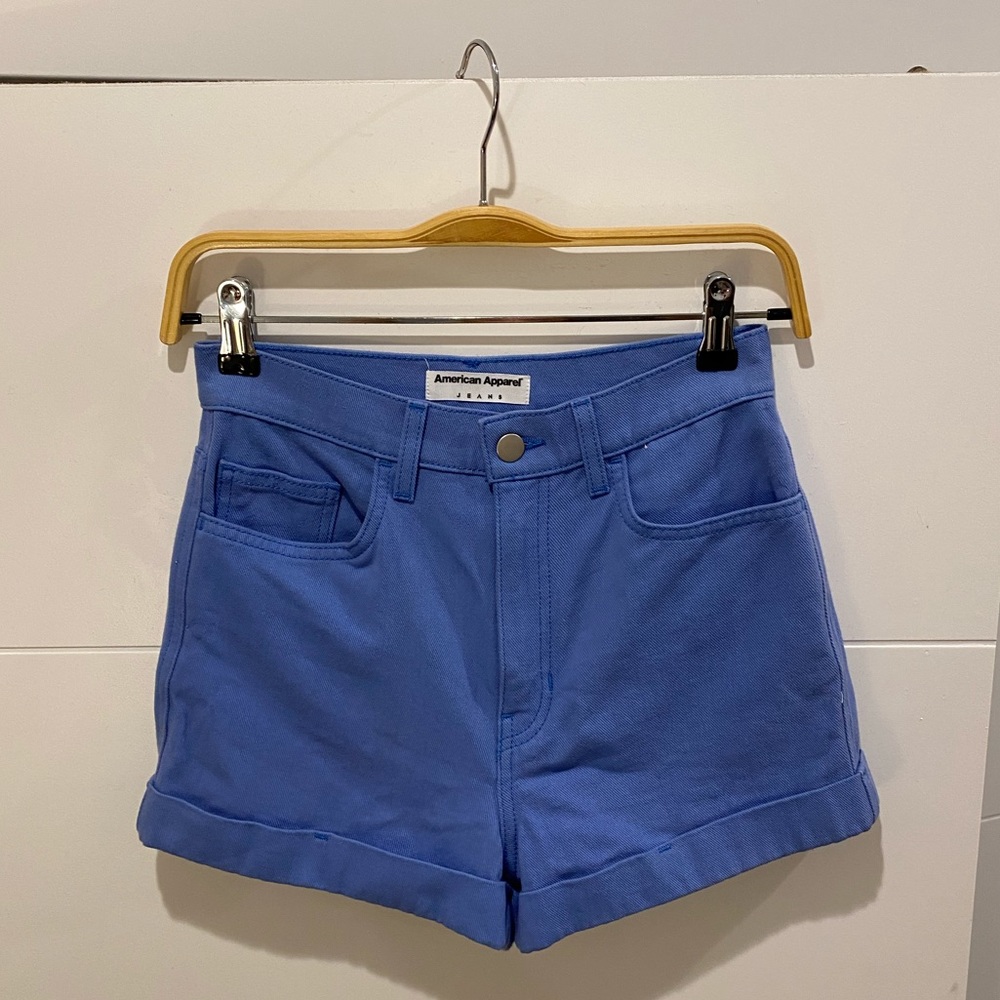High Waisted American Apparel Blue Denim Shorts